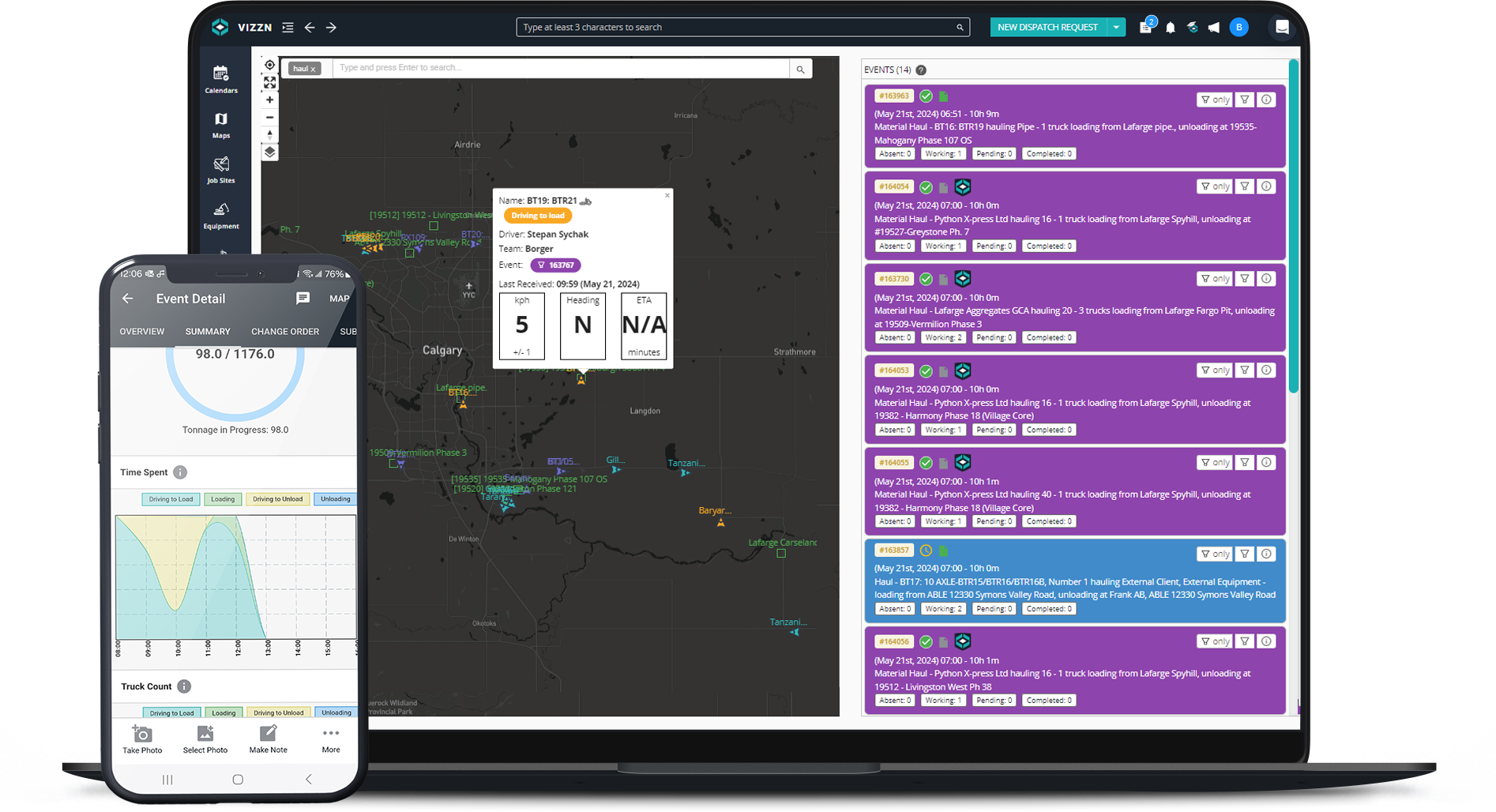 Screenshot of Vizzn application