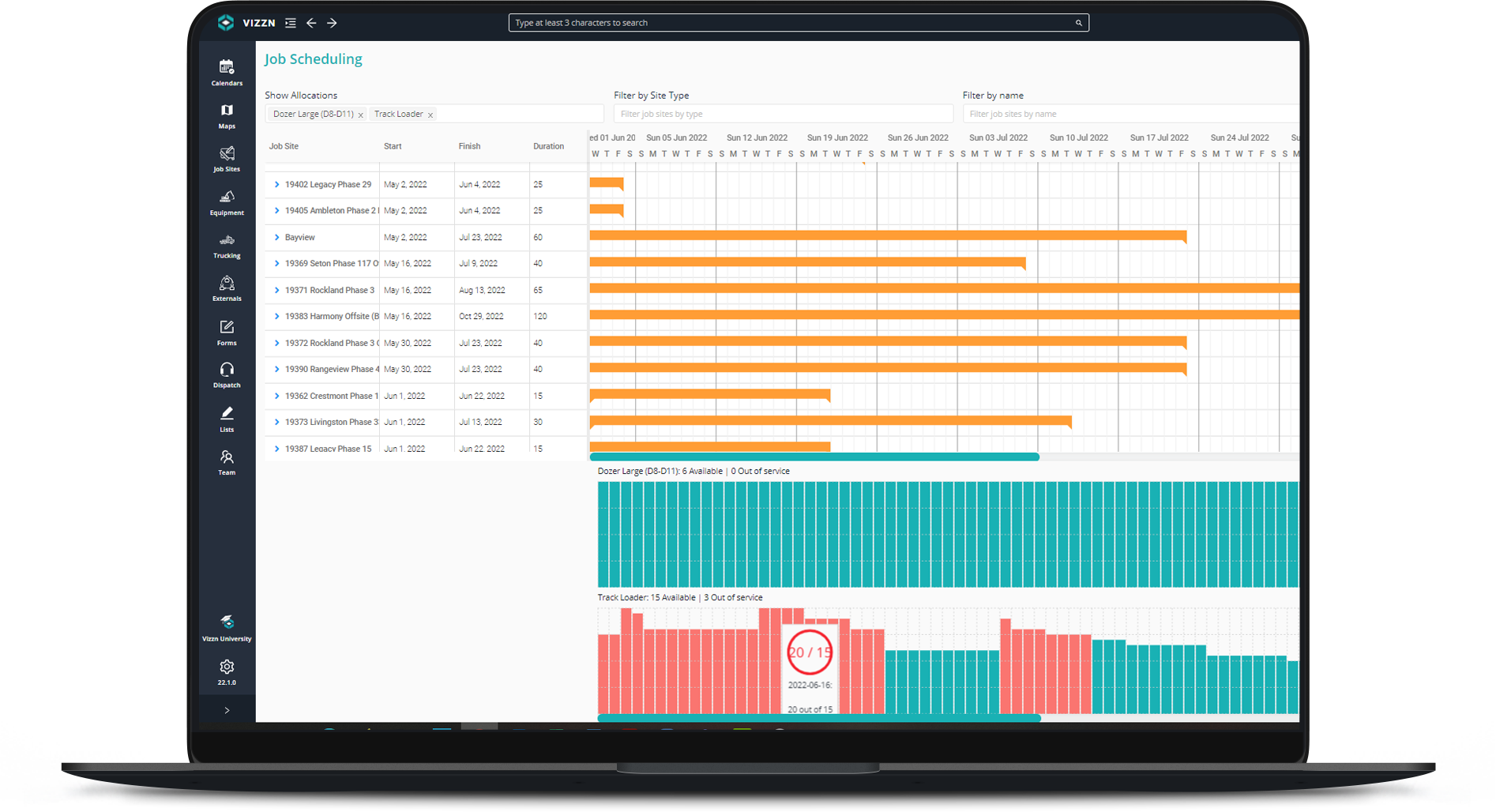 Screenshot of Vizzn application