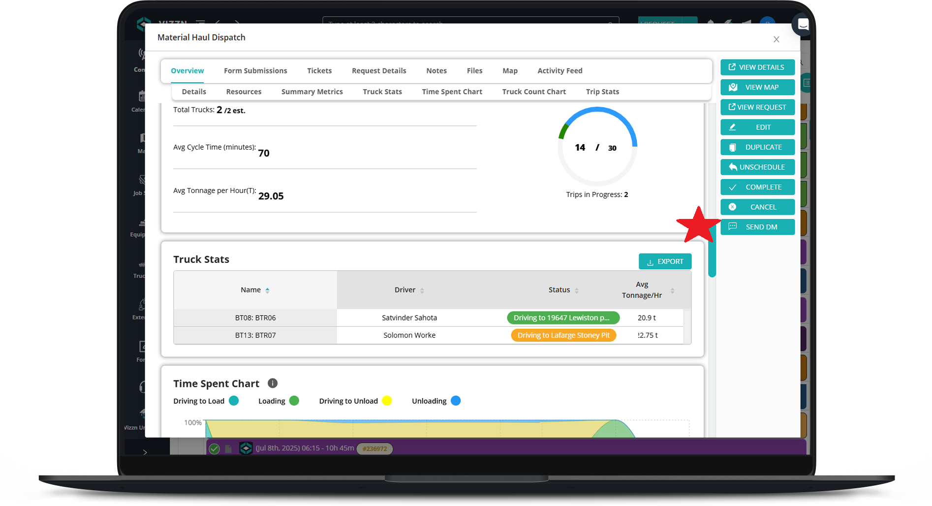 Screenshot of Vizzn application
