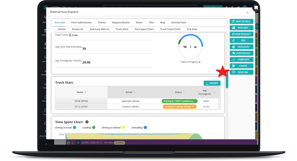 Screenshot of Vizzn application