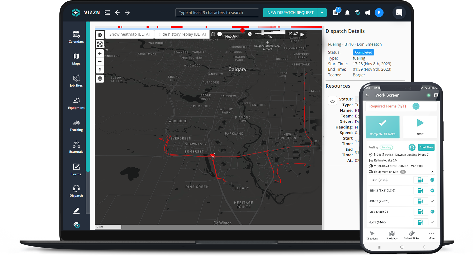 Screenshot of Vizzn application